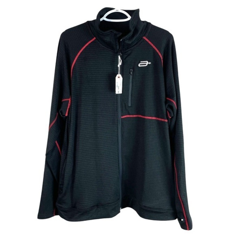 NEW Arctiva Mens S6 Insulator Jacket XL Black Stretch FullZip Waffle Knit Fleece